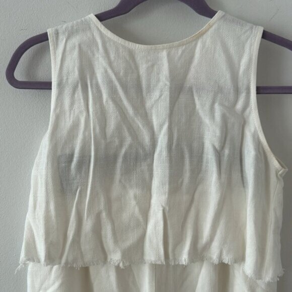 Pink Lily Women's MY EXCITING NEWS WHITE FRINGE Crop Top & Pants Set Size M - Picture 4 of 9